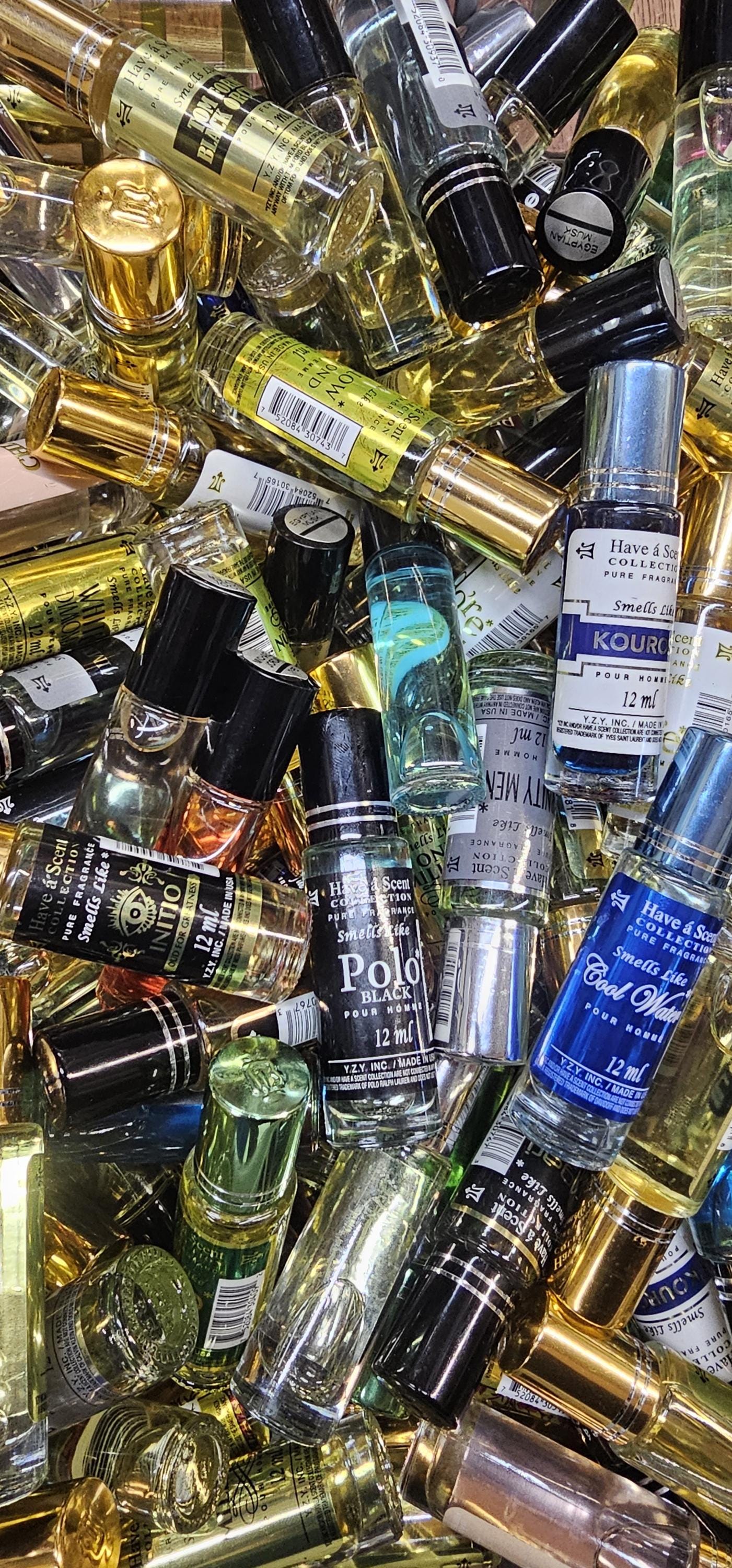 100 pieces men and women 12ml assorted brands perfume oil, wholesale - Vicais