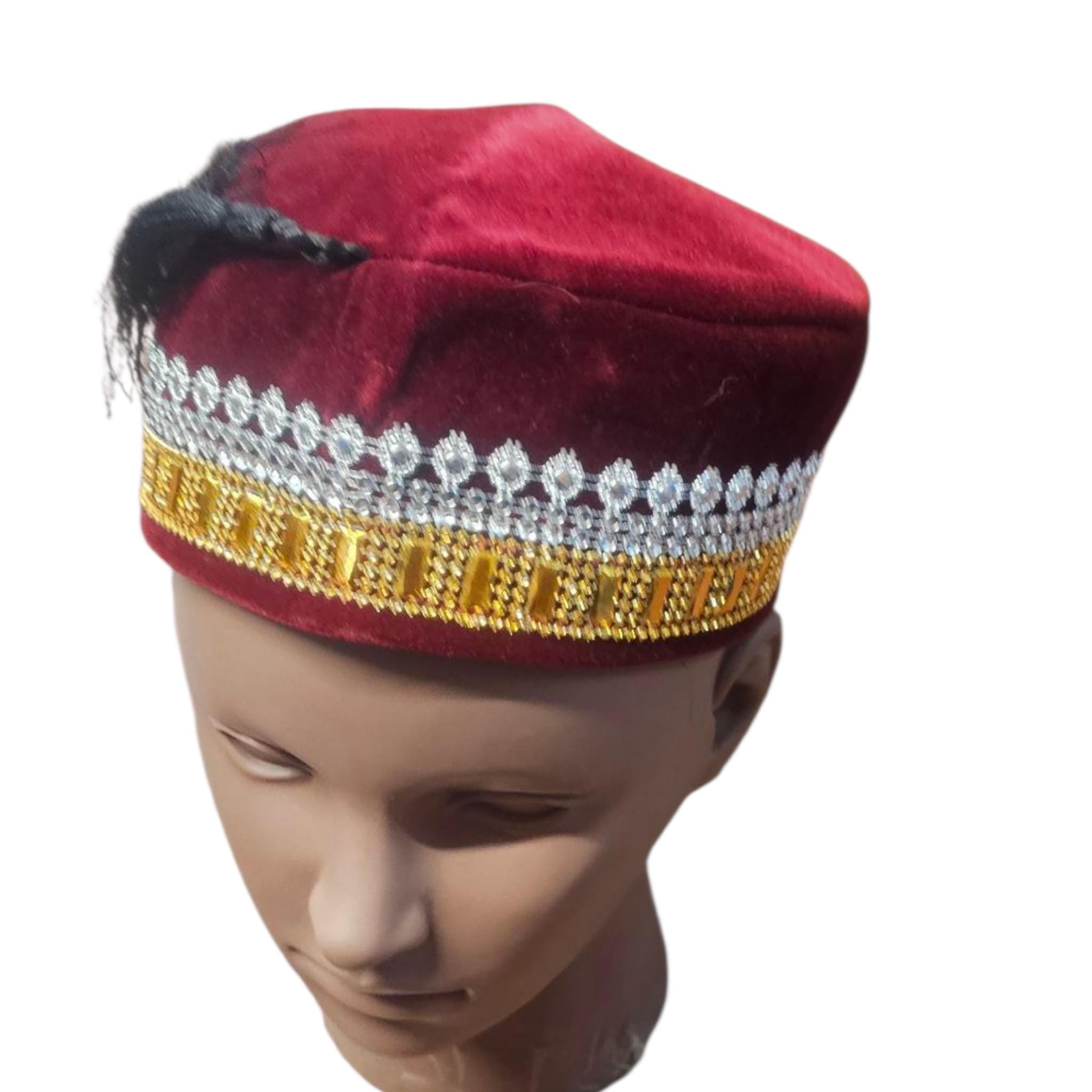 Africa Men Traditional King, Groom Wedding Anniversary Hat - Vicais