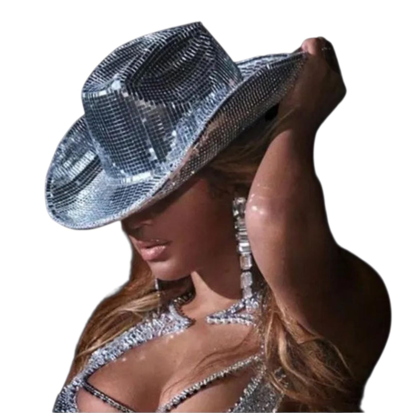 Cowboy Costume Hat disco women silver party hat - Vicais