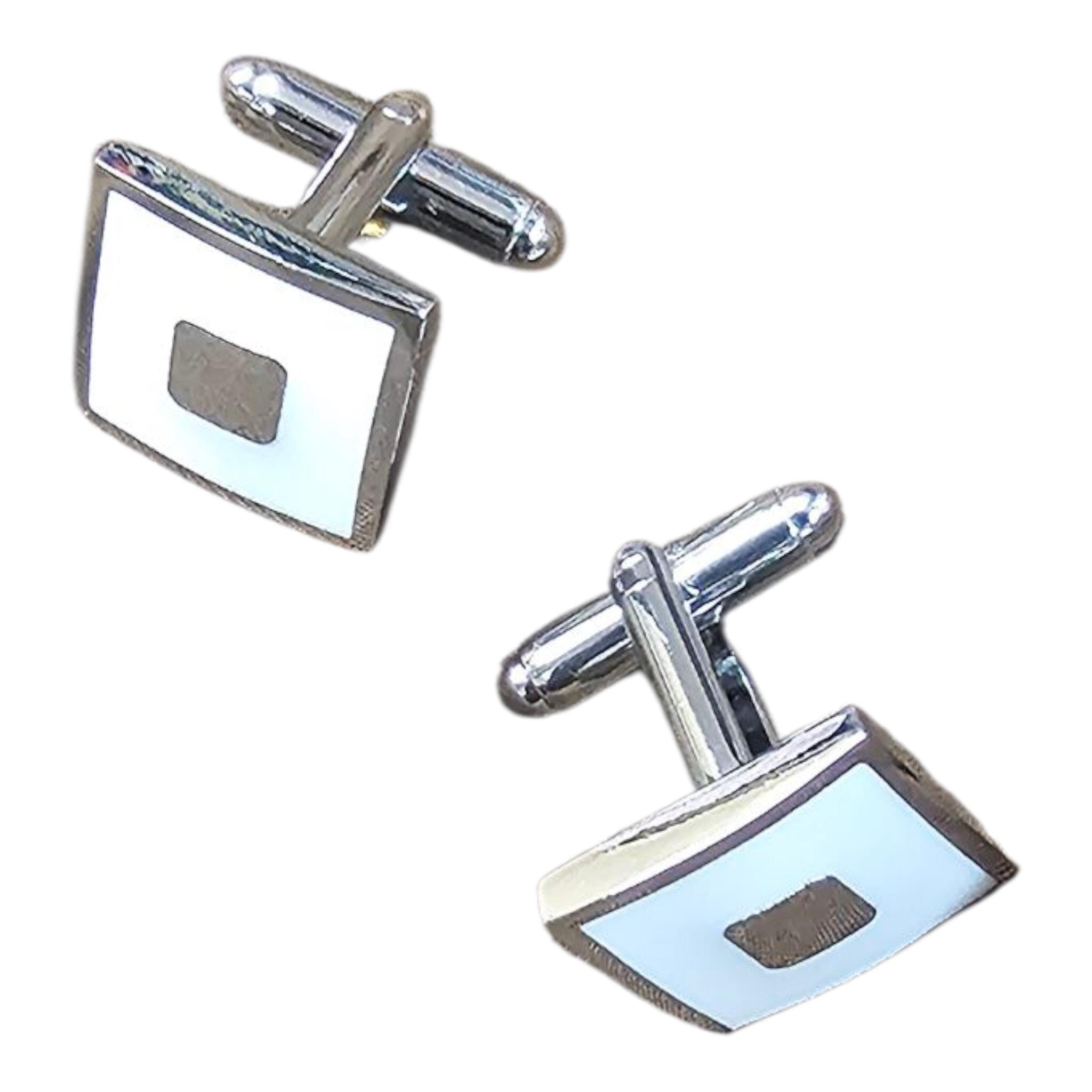 Men classic silver cuff link for shirts - Vicais