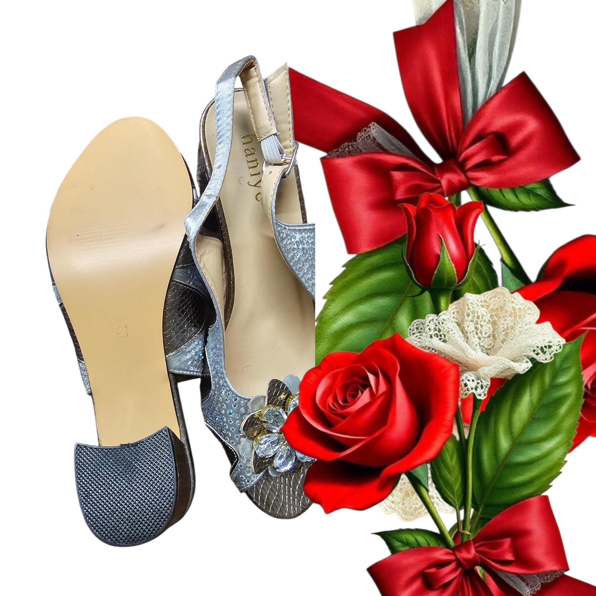 Women Italian rhinestone matching shoe and bag set - Vicais