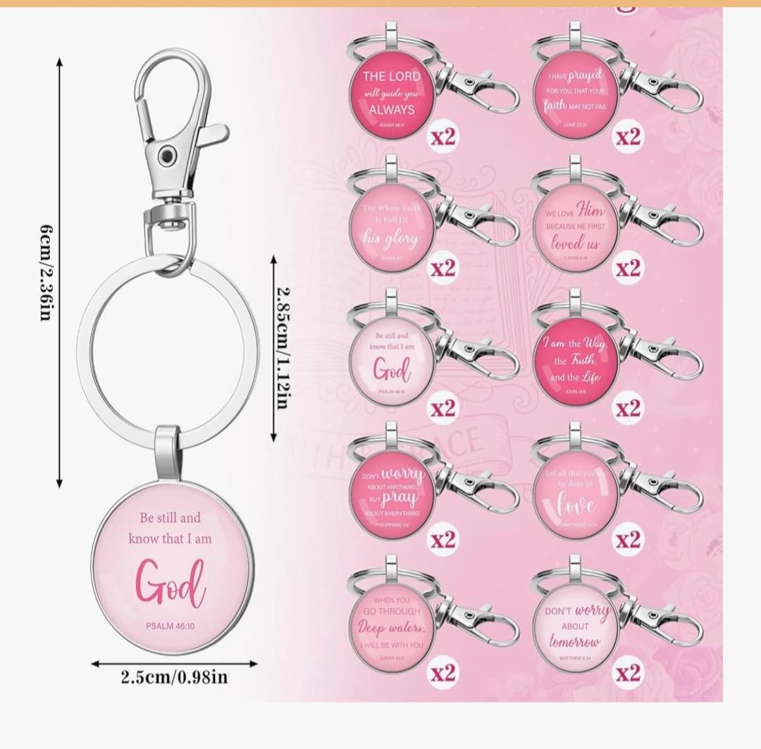 Bible Verse Keychains Religious Scripture Quote Gifts Supplies Inspirational Prayer Keychain for Women - Vicais