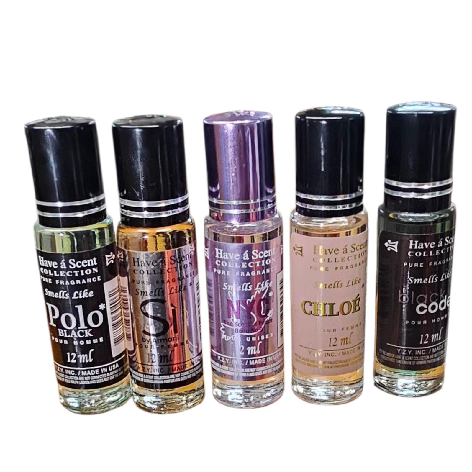 Body oil perfume 5pieces assorted men and women 12ml - Vicais