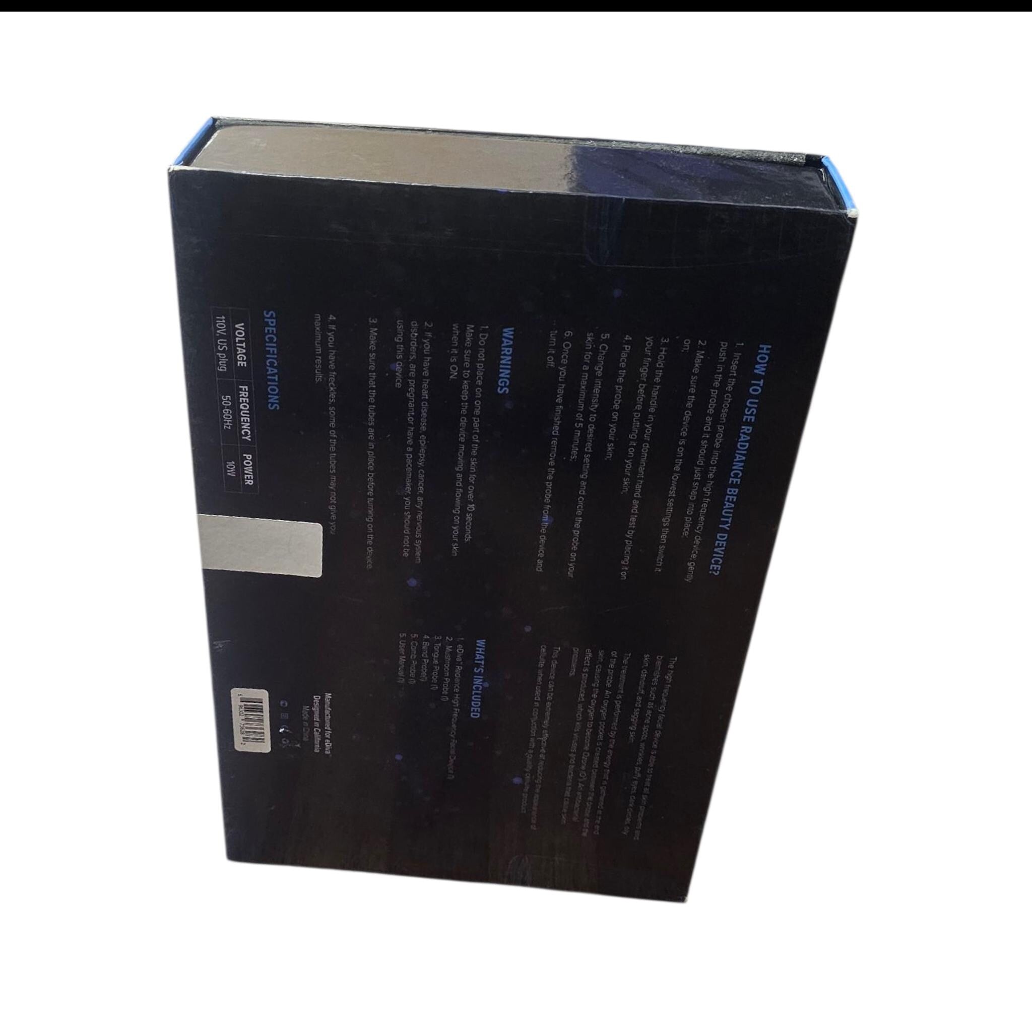 eDiva Radiance High Frequency Facial Device 4 Attachments - Vicais