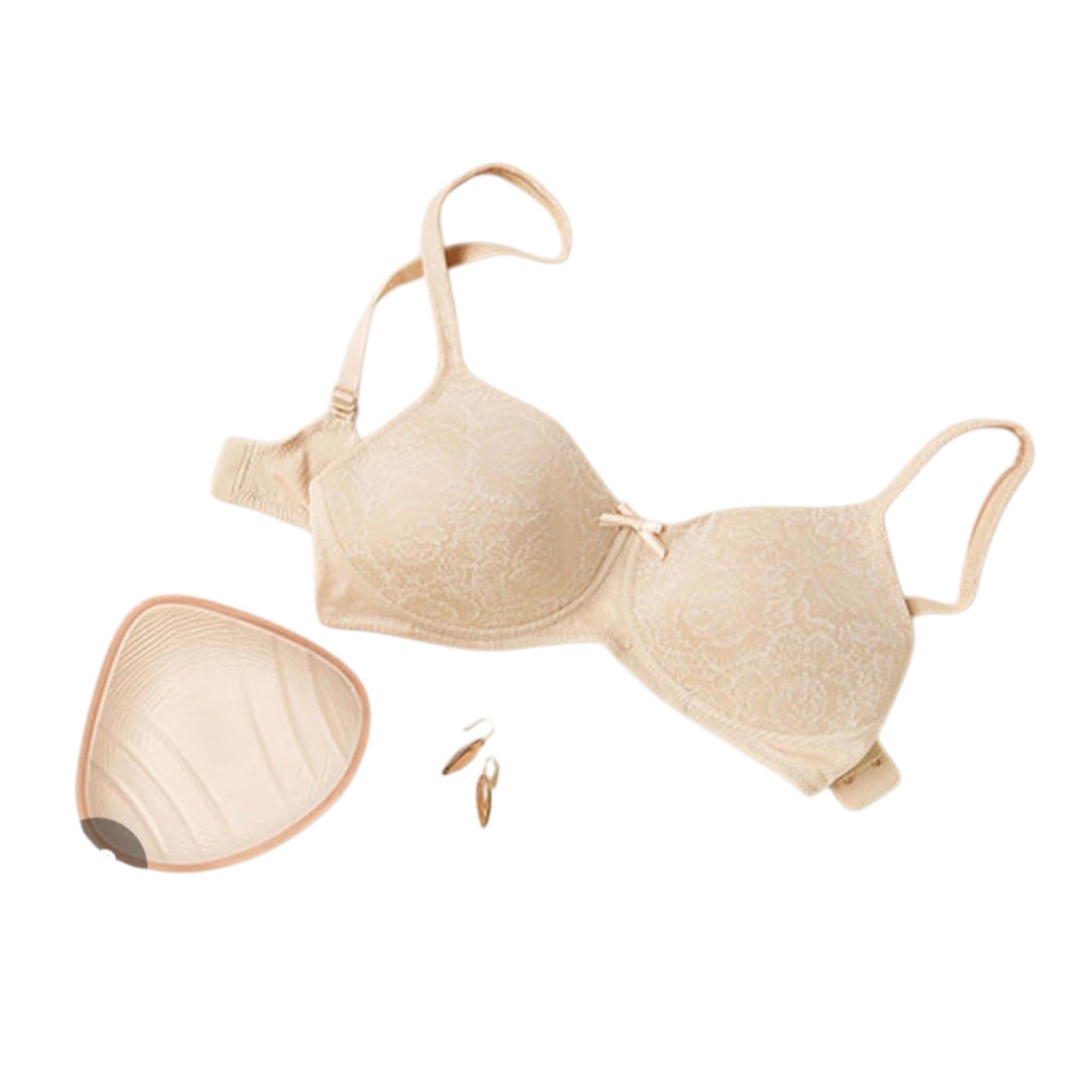 The Amoena Women's Mastectomy Padded Bra 254 6R in Beige is a comfortable and supportive - Vicais