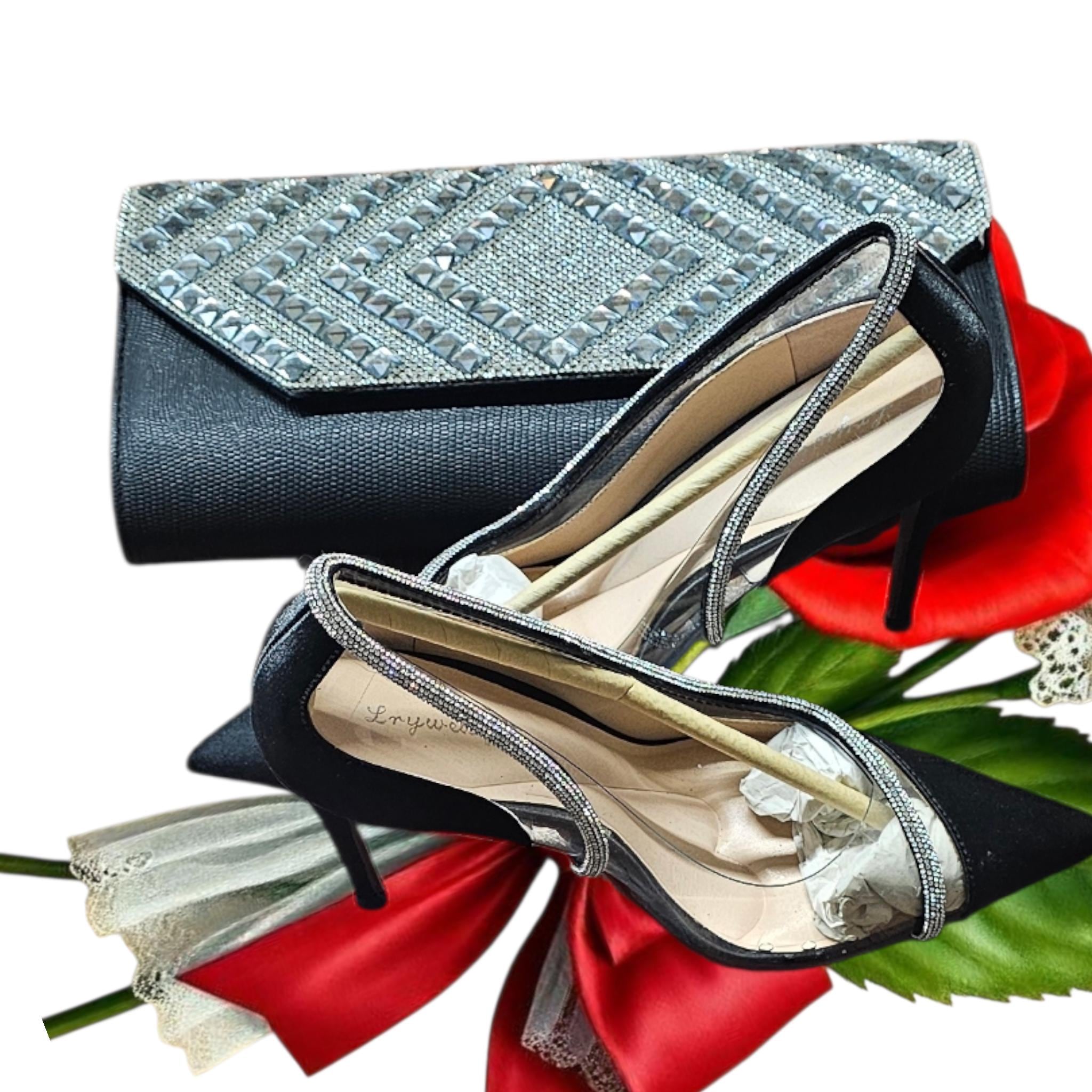 matching Italian Shoe and Bag Set - Elegant Party Heels - Vicais