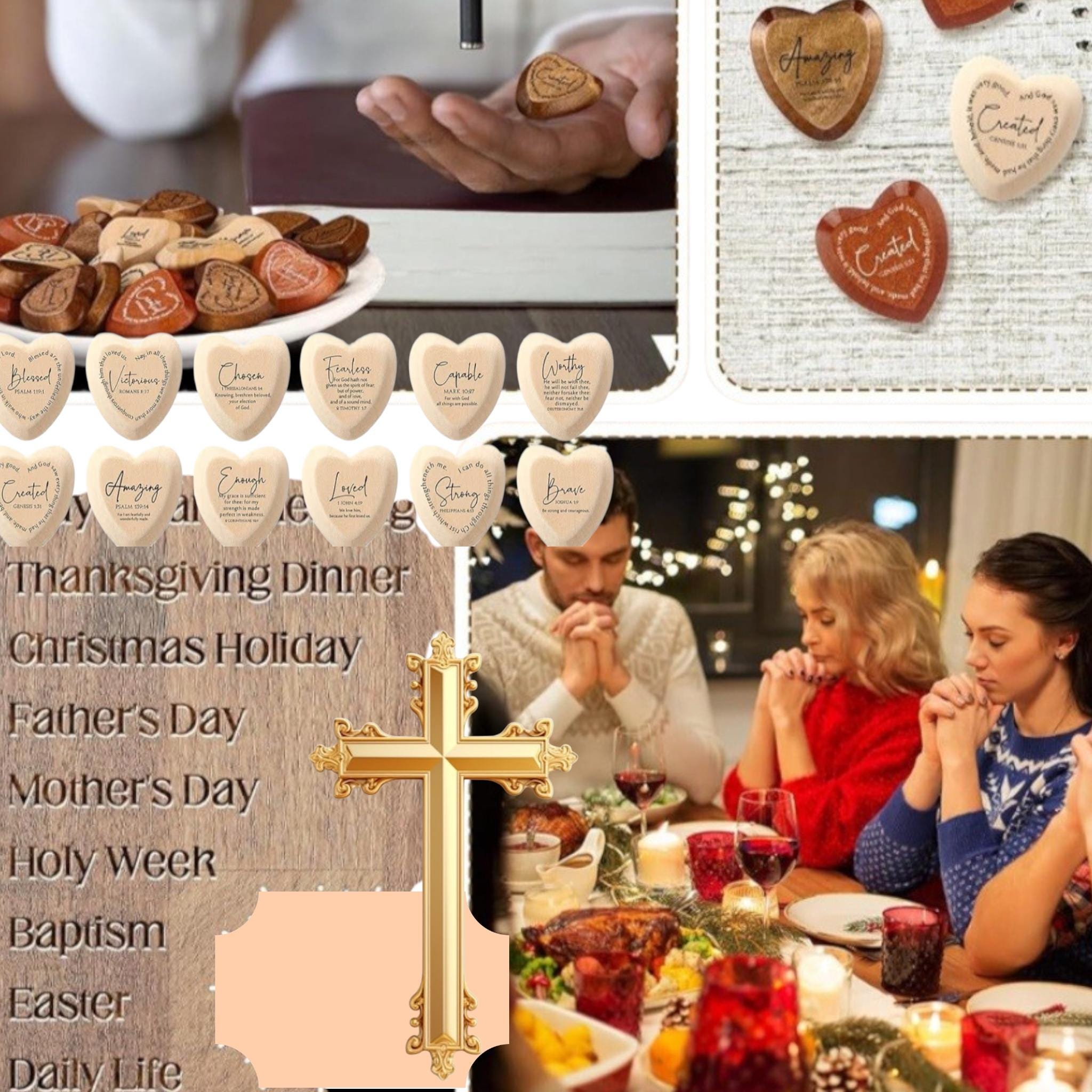 Heart Prayer Wood: Inspirational Christian Gift - Vicais