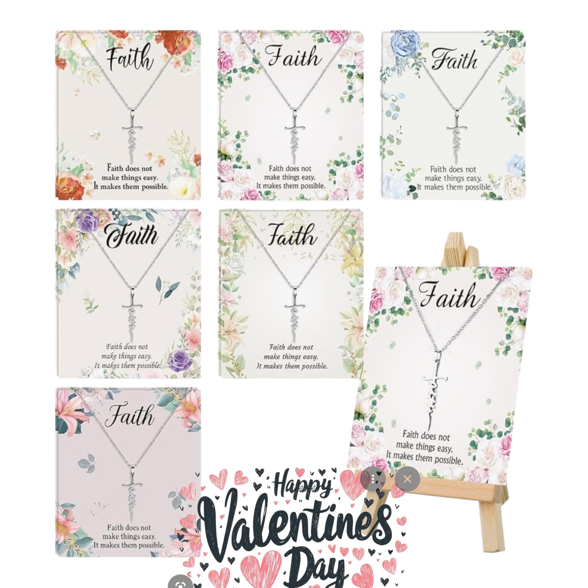 Christian Cross Necklace Christmas Necklace for Women Religious Jewelry Gifts with Bible Verses Cards - Vicais