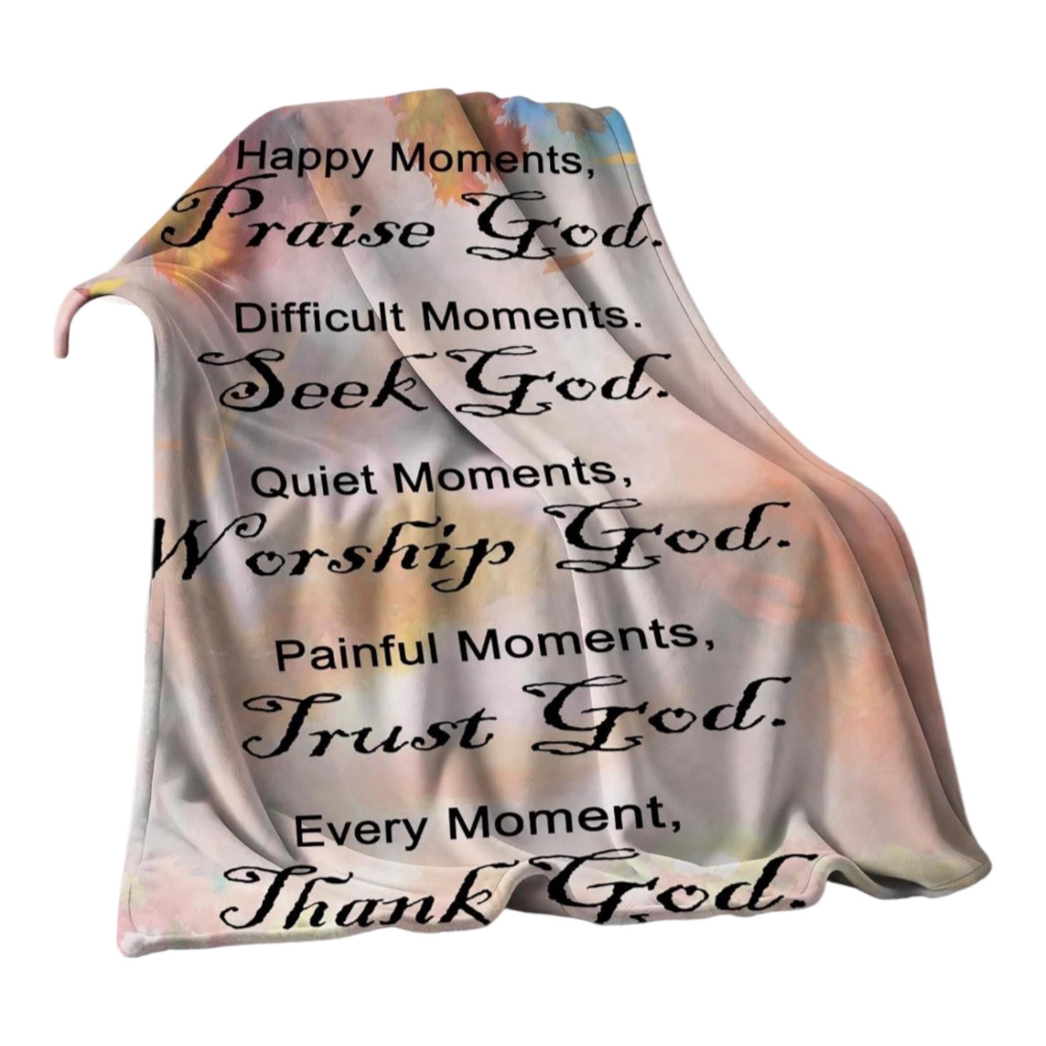 Inspirational Christian Throw Blanket, Religious Gift for Adults, 40"x50" - Vicais