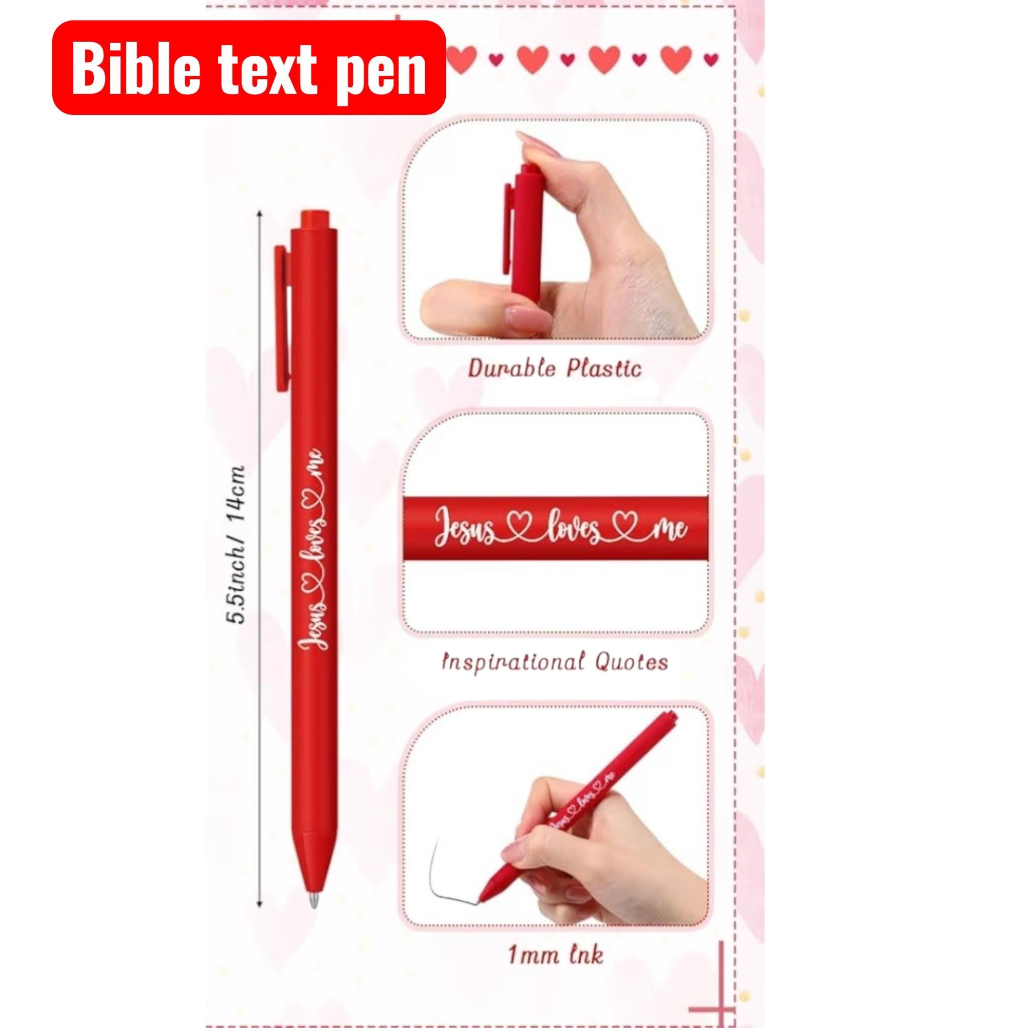3: 16 Pen,Jesus Loves Me Bible Verse, Christian Gifts - Vicais