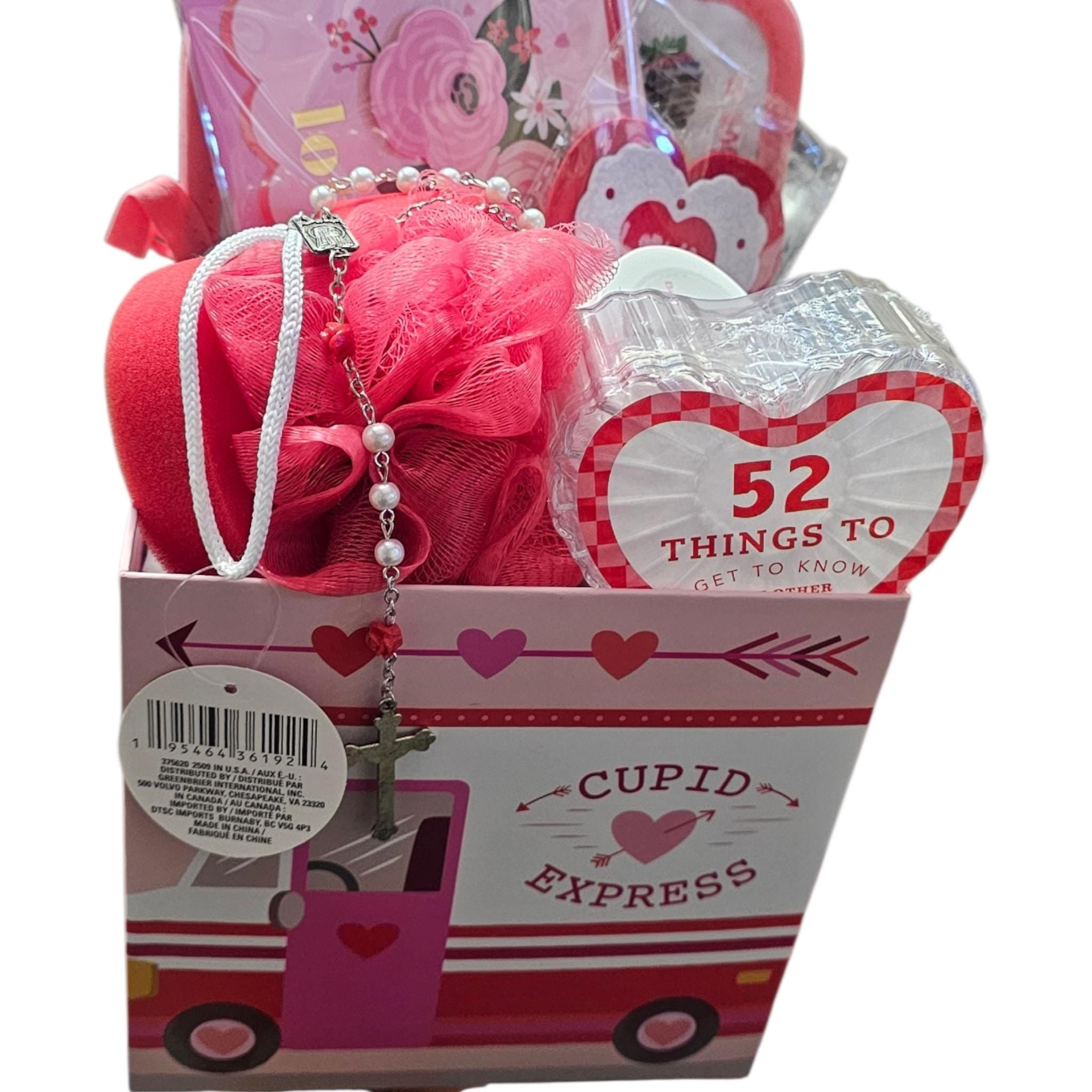 Valentine's Day Gifts for Her Rose Spa Set basket - Vicais