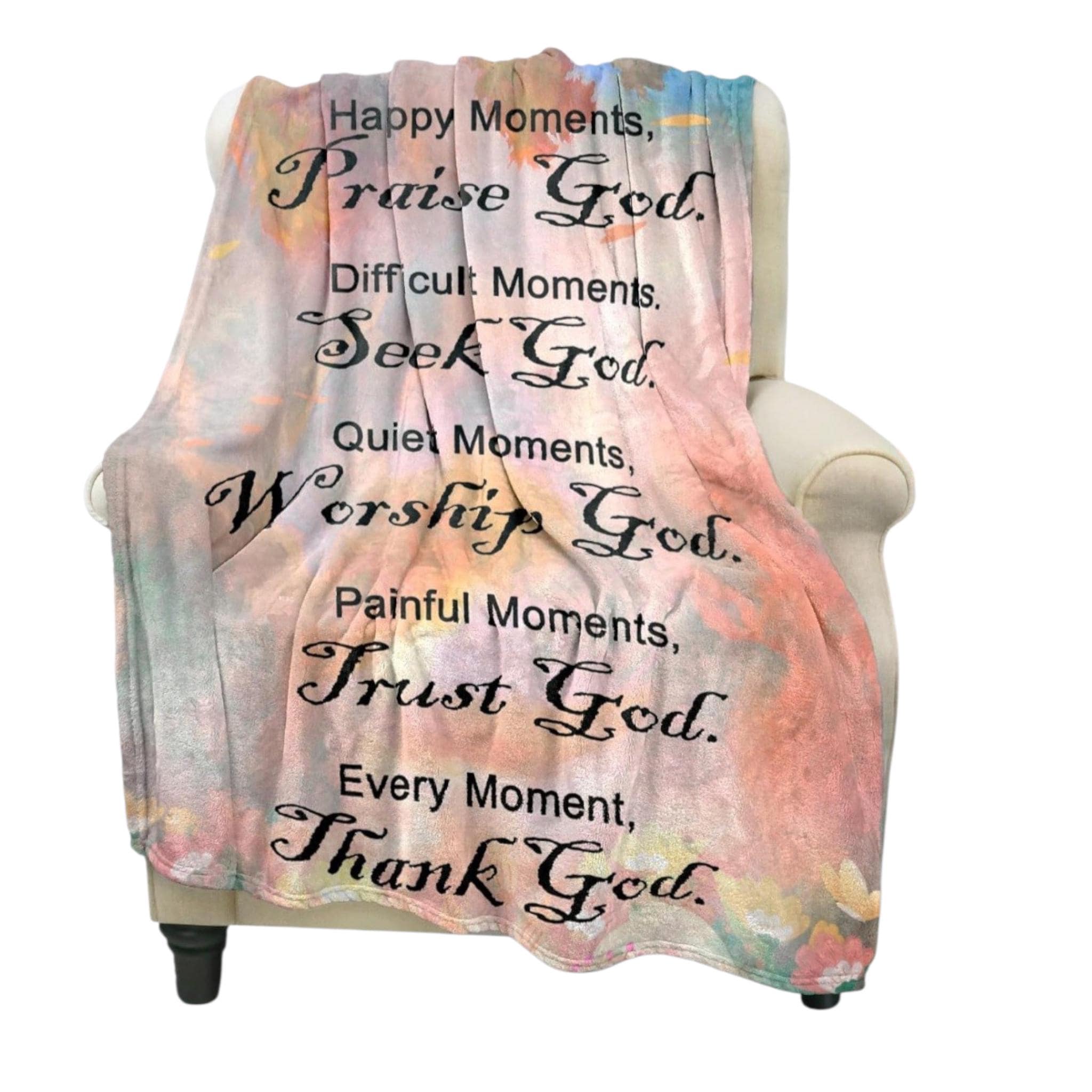 Inspirational Christian Throw Blanket, Religious Gift for Adults, 40"x50" - Vicais